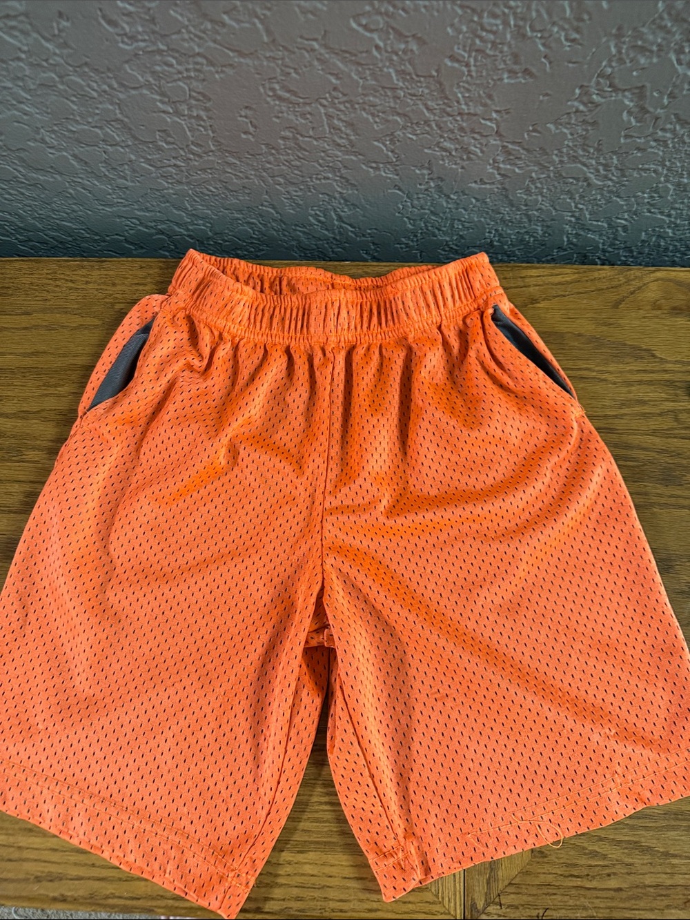 Boys Bright Orange Mesh Athletic Shorts by Zone Pro size 8/10 (m)